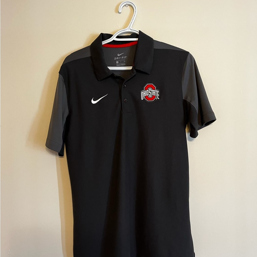 Nike Men's Black and Gray Polo Shirt Ohio State